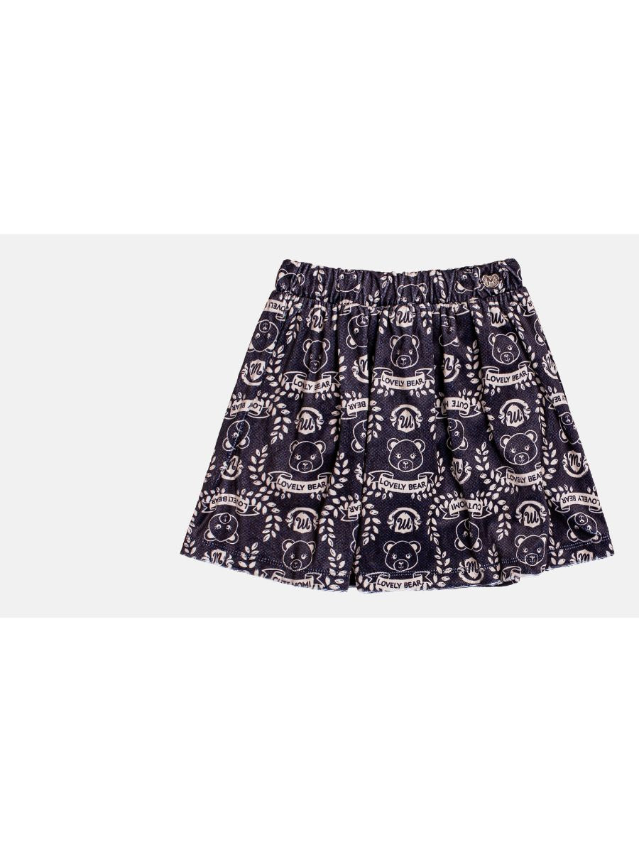 Conjunto ML Blusa Branca e Saia com ursinhos