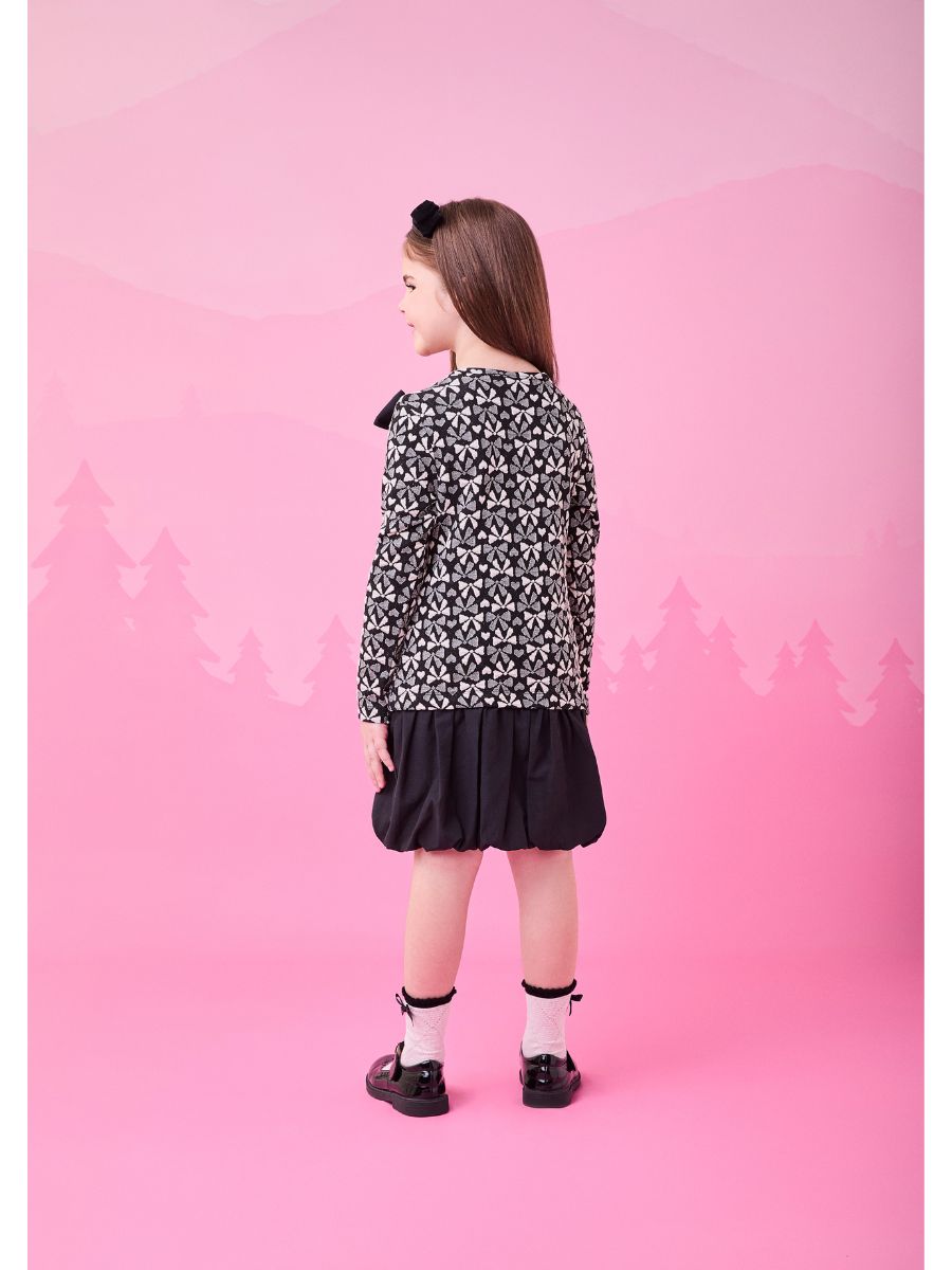 Vestido ML Jacquard com Balonê Lacinhos