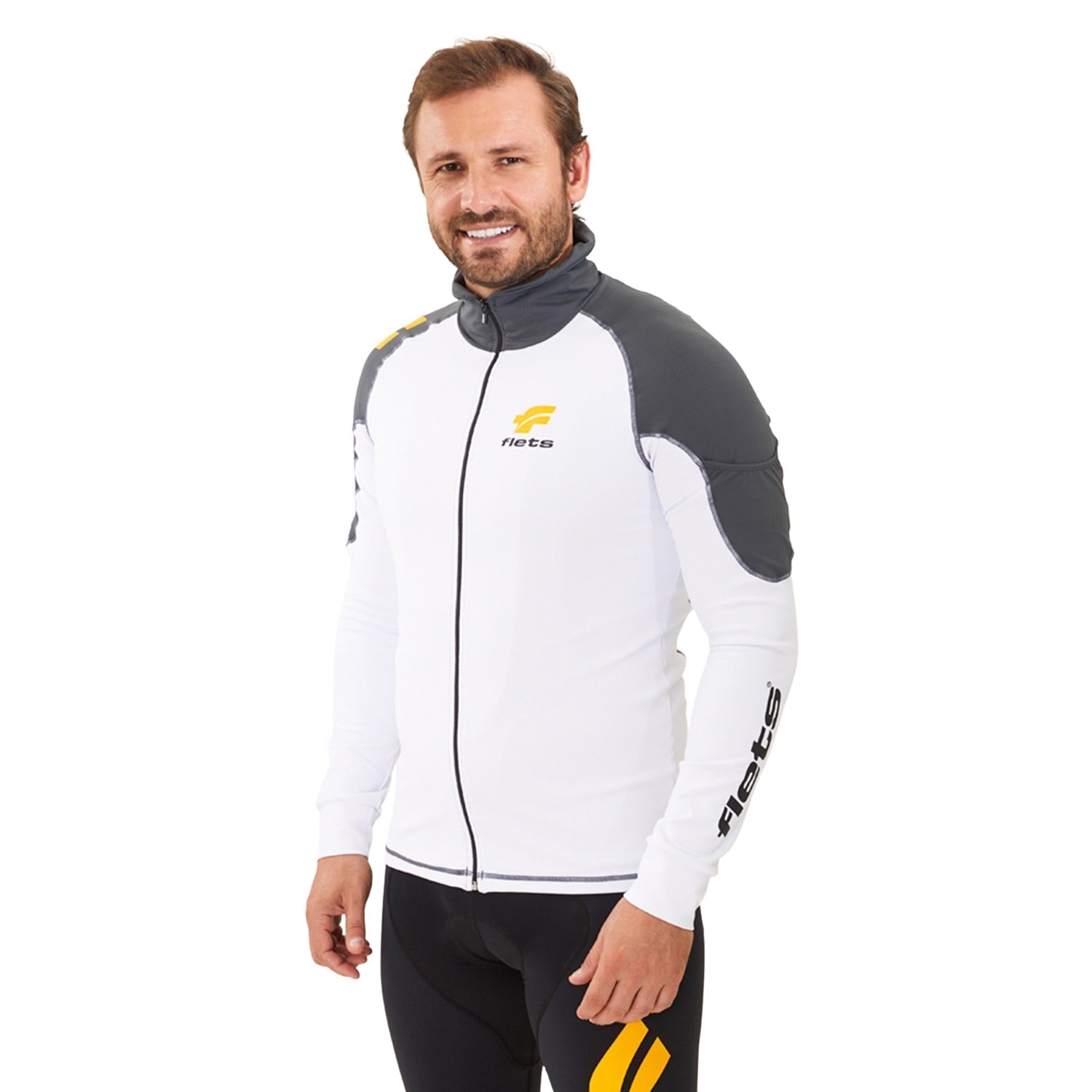 Jaqueta Climmotech Masculina Branco com Detalhe Estanho