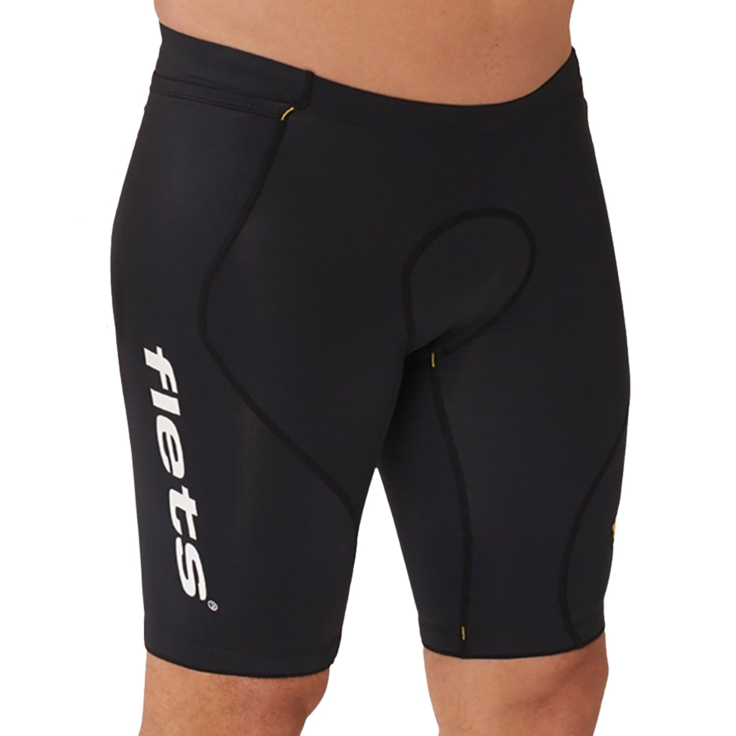 Bermuda Triathlon Masculina Preto e logo F Amarelo