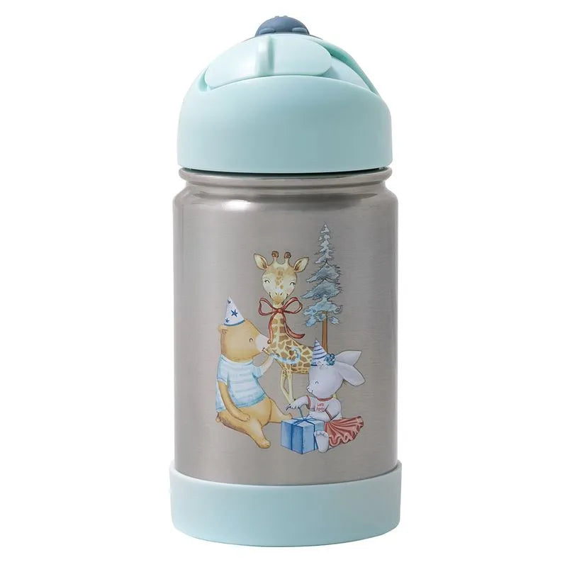 Garrafa Flip Térmica Infantil Festa na Floresta com Alça de Silicone Metoo By Büp Baby - 350 ml