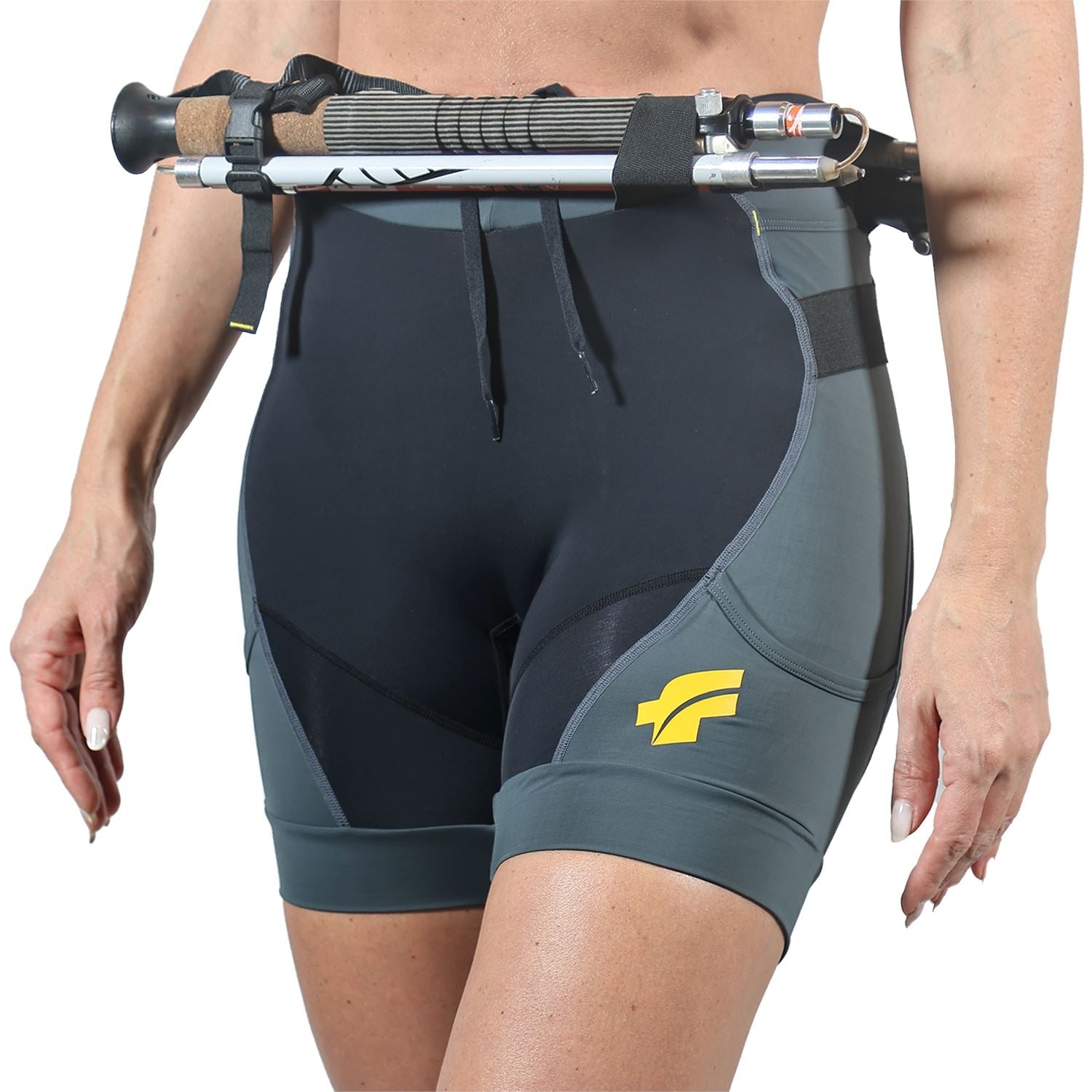 Bermuda Trail Running Feminina Preto com Estanho