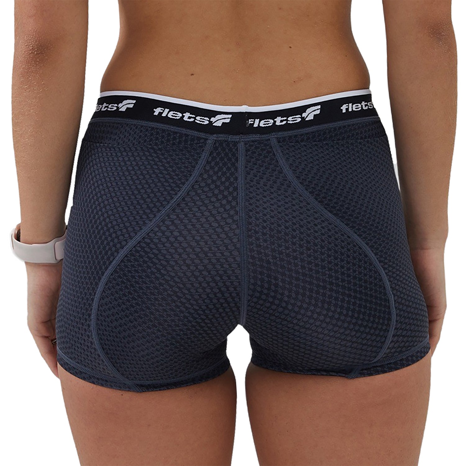 Shorts Curto de Compressão Feminino ffe Detalhe Branco