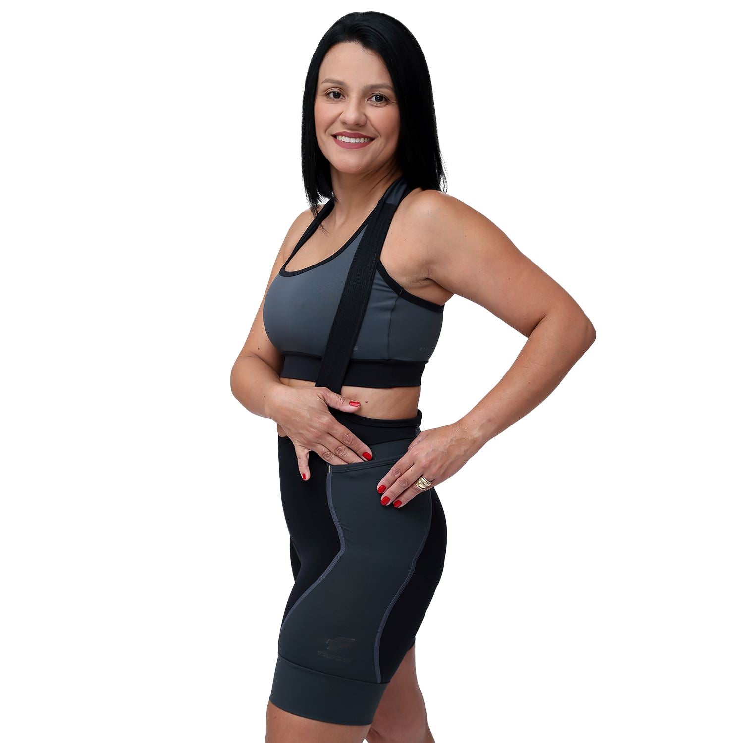 Bretelle Pee and Poop Easy Preto c/ Estanho Feminino