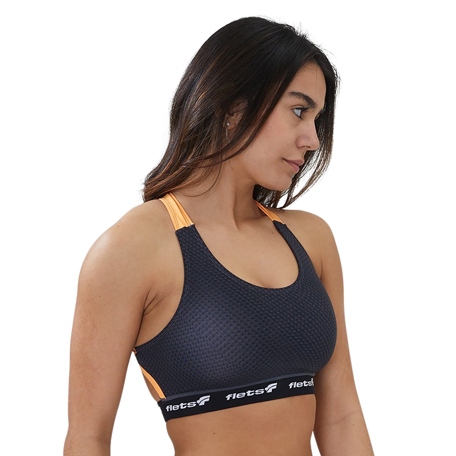 Top Costa X ffe detalhe Laranja Elástico Logo