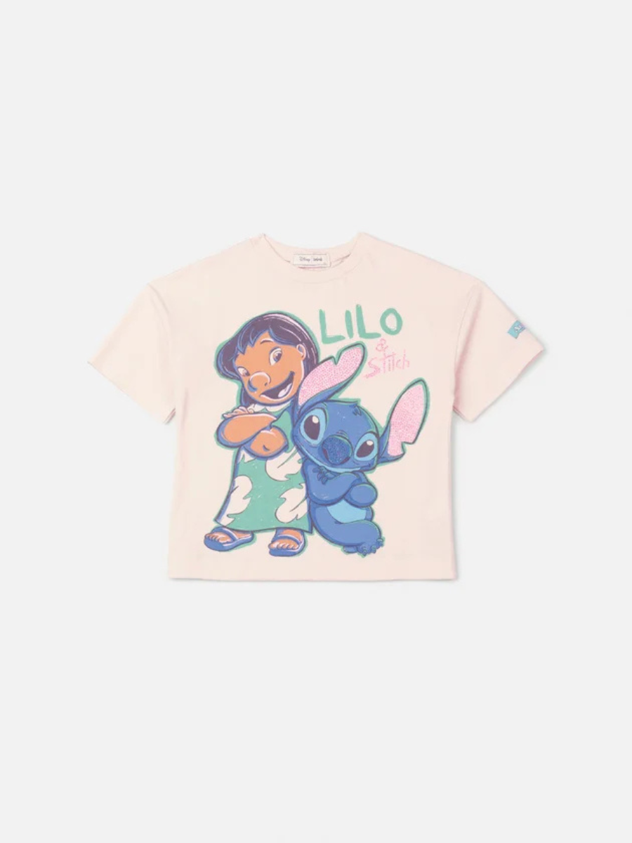 Blusa com Estampa e Strass Bege