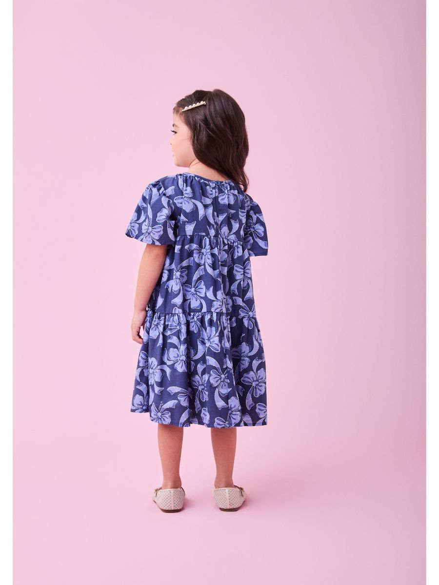 Vestido Rotativo Laços Azuis