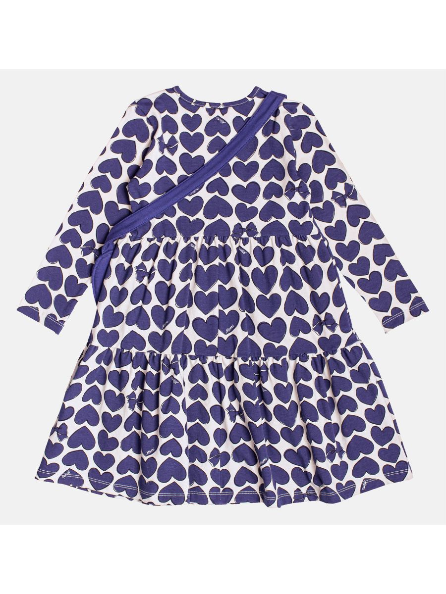 Vestido ML Corações com Bolsa e Laços Azuis