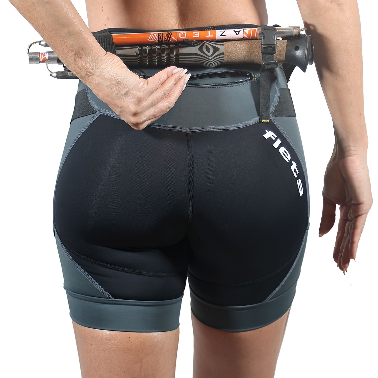Bermuda Trail Running Feminina Preto com Estanho